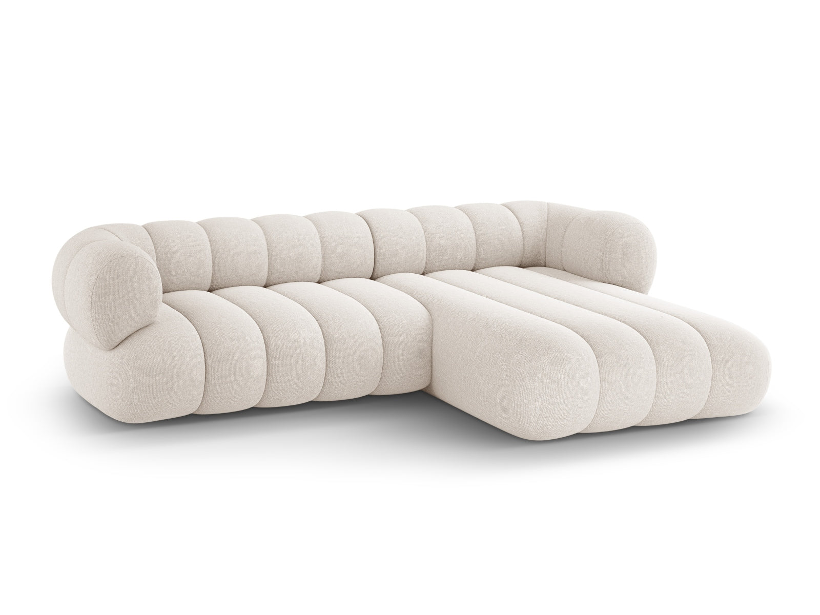 Elegantes Koge Ecksofa in hellem Beige, 5 Sitzer, 165cm, modernes L-Sofa rechts von Cosmopolitan Design, perfekt für stilvolle Wohnzimmer.