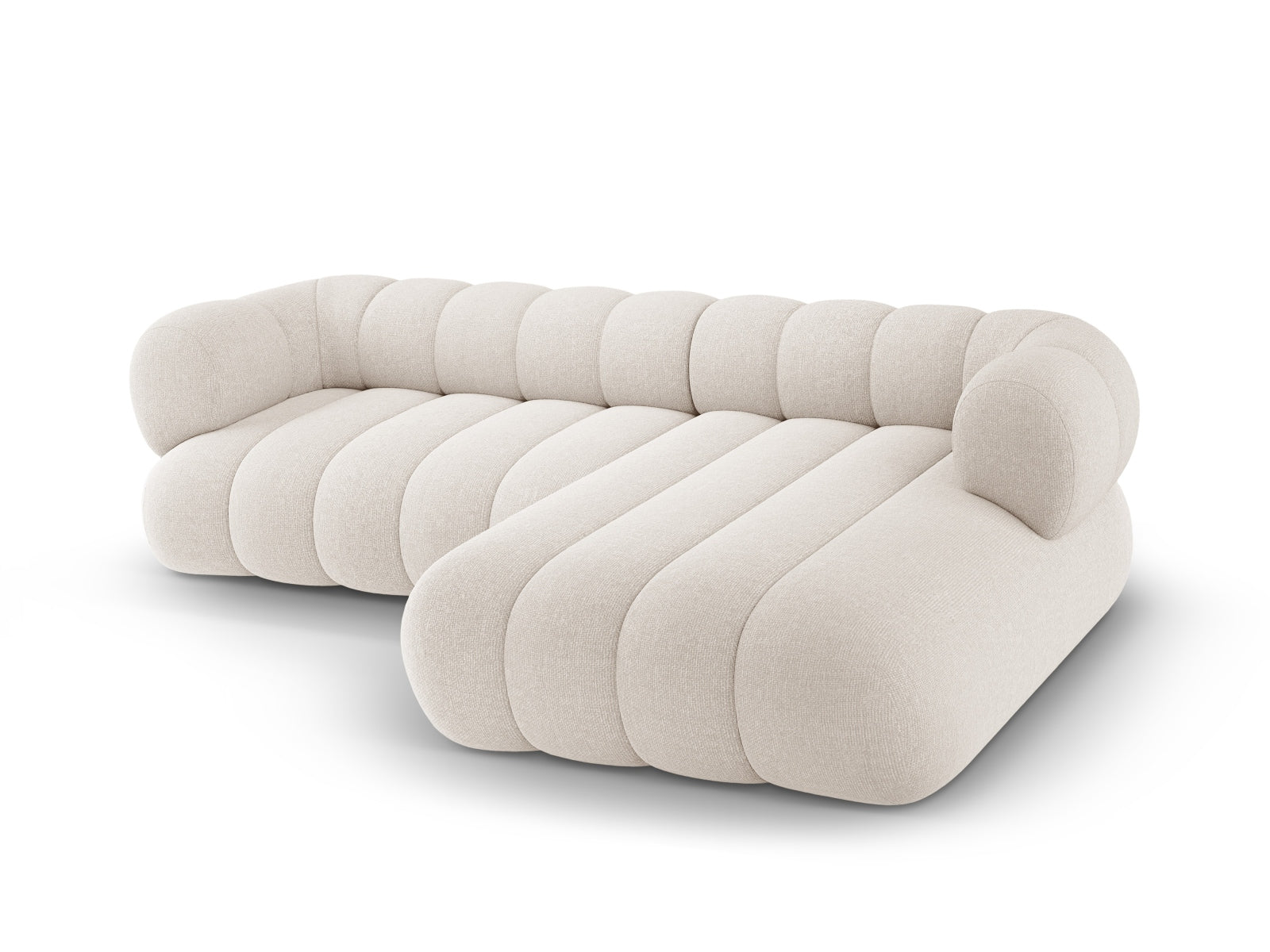 Stilvolles Koge Ecksofa in sanftem Beige, 5 Sitzer, 165cm, modernes L-Sofa rechts von Cosmopolitan Design, ideal für gemütliche Wohnräume.