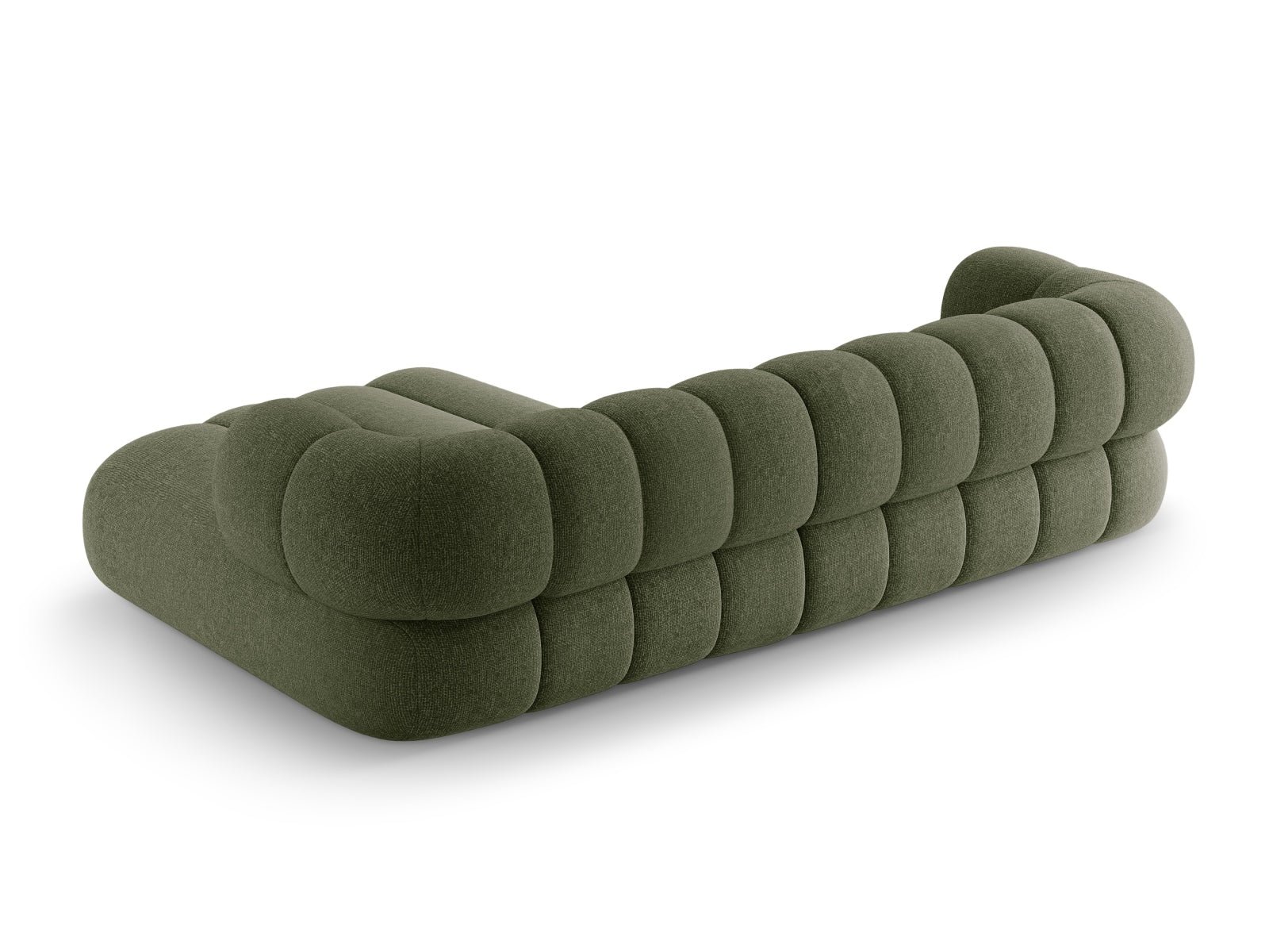 Elegantes Koge Ecksofa rechts, 5 Sitzer in Green-Eden, vereint Komfort und modernes Design für ein einladendes Wohnambiente.