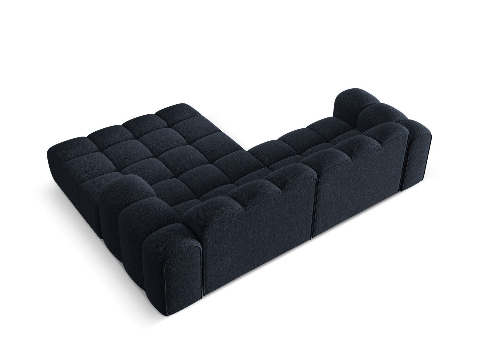Modernes 3-Sitzer Ecksofa Treno in Navy Blue-Eden, perfekt für gemütliche Abende und stilvolle Einrichtungsideen von Cosmopolitan Design.