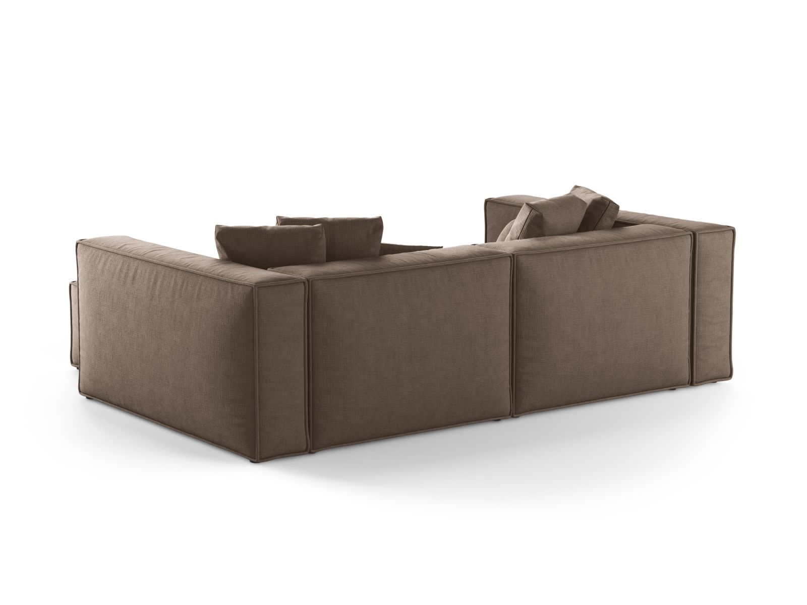 Elegantes 3-Sitzer Ecksofa Aveiro in Cappuccino-Liberty, ideal für komfortable Wohnräume und entspannte Stunden mit Freunden.