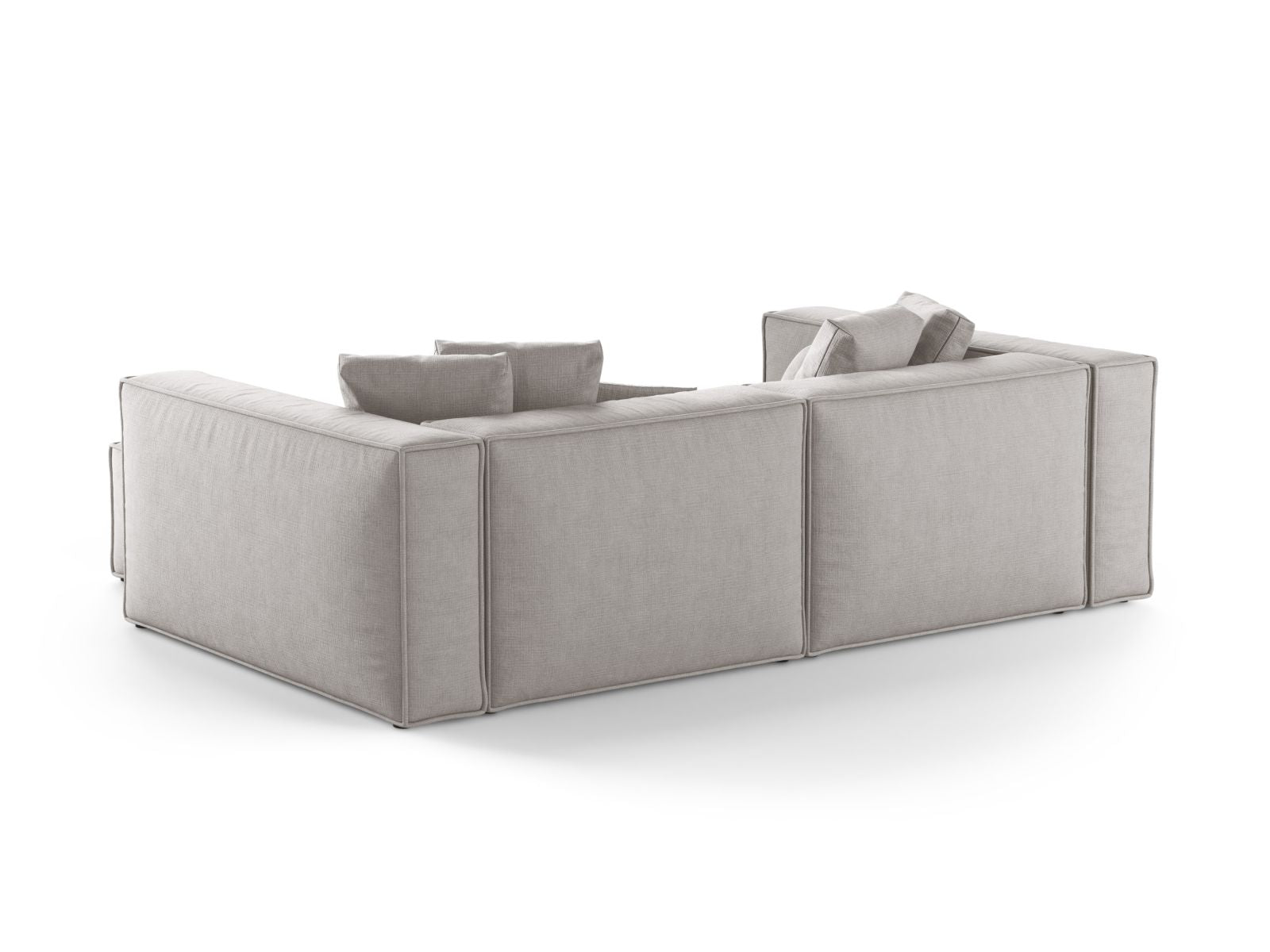Modernes 3-Sitzer Ecksofa Aveiro in dezentem Grau, ideal für gemütliche Wohnräume, erhältlich bei Cosmopolitan Design.