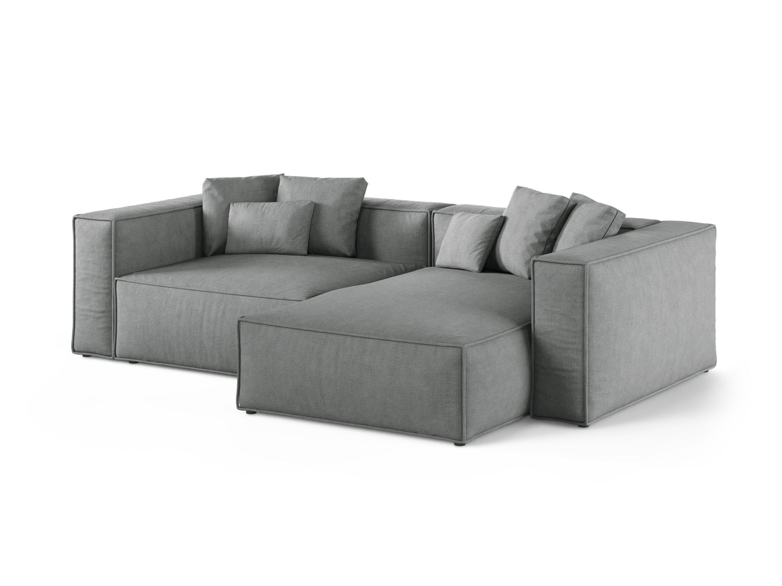 Stylisches 3-Sitzer Ecksofa Aveiro in elegantem Grau, ideal für moderne Wohnräume, präsentiert von Cosmopolitan Design.