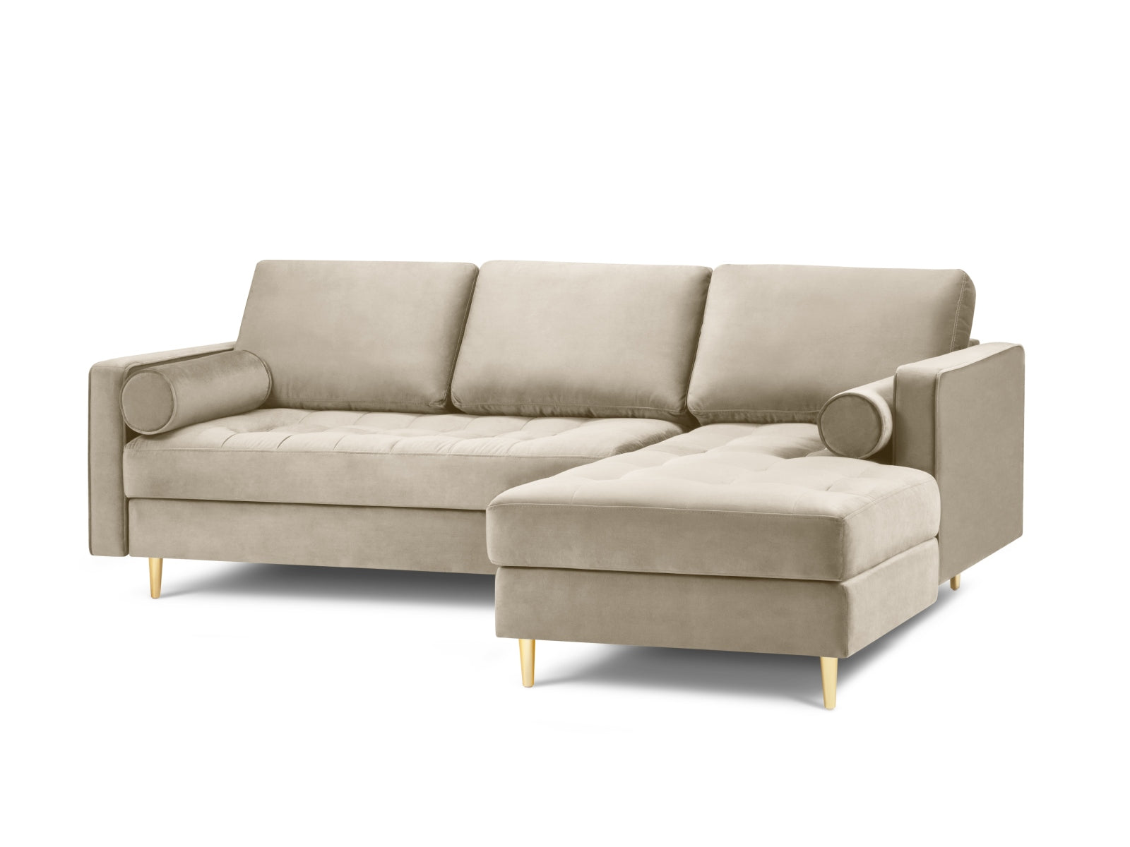 4-Sitzer Ecksofa rechts Aspen in Dark Beige-Salvador präsentiert im Onlineshop von KAQTU Design AG. Ecksofa rechts ist von Cosmopolitan Design