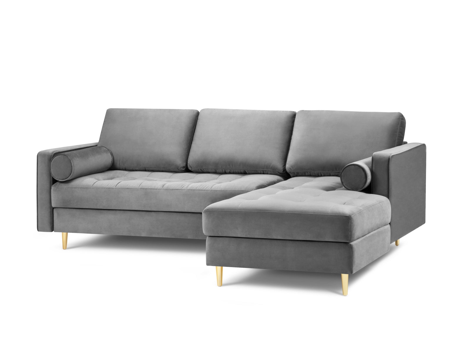 4-Sitzer Ecksofa rechts Aspen in Grey-Salvador präsentiert im Onlineshop von KAQTU Design AG. Ecksofa rechts ist von Cosmopolitan Design