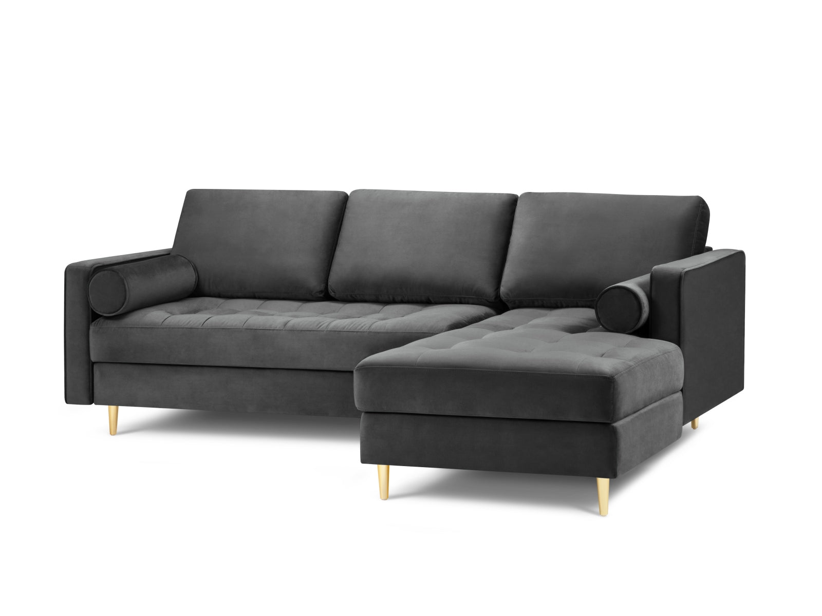 4-Sitzer Ecksofa rechts Aspen in Dark Grey-Salvador präsentiert im Onlineshop von KAQTU Design AG. Ecksofa rechts ist von Cosmopolitan Design