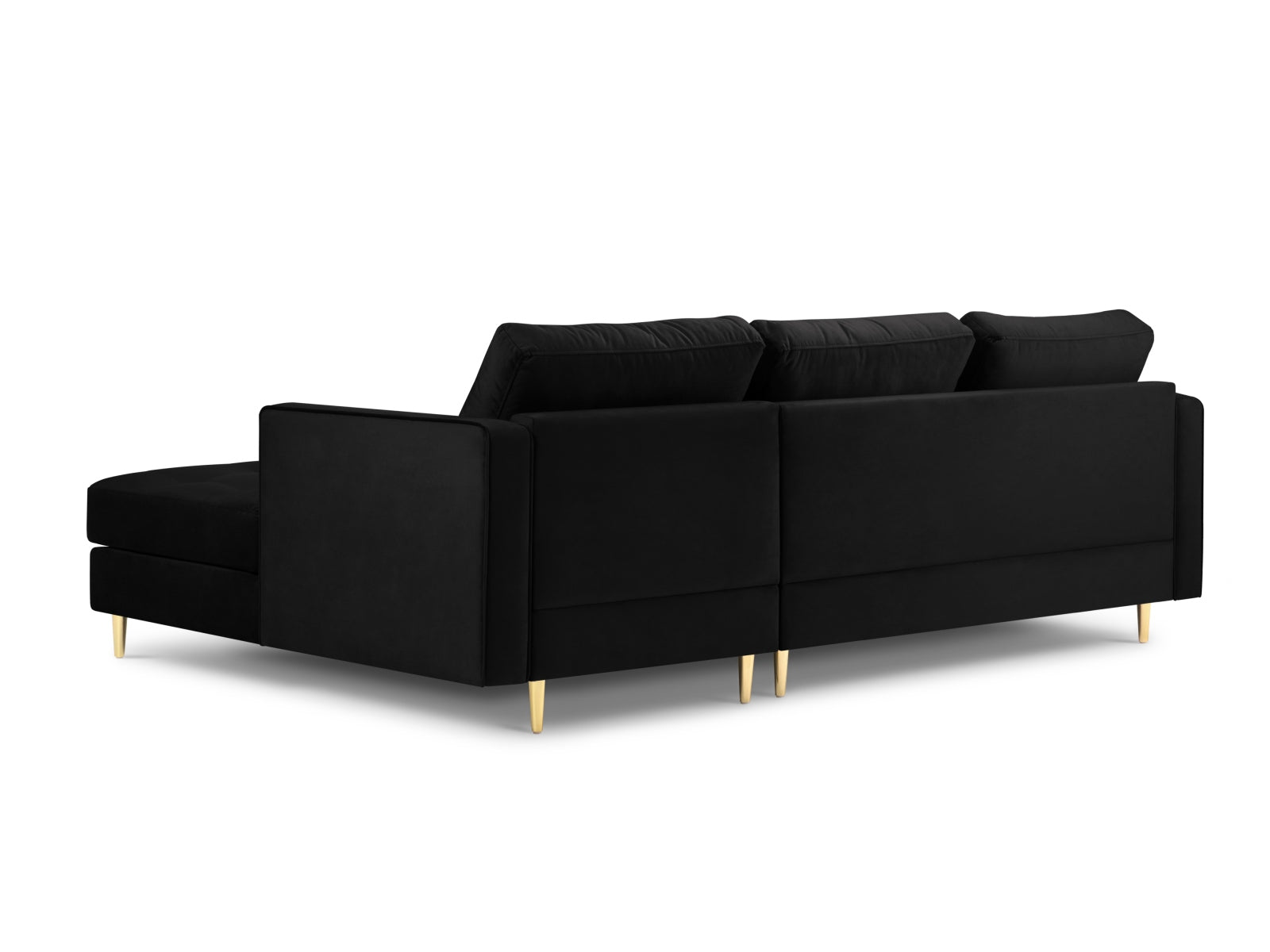 Stylisches 4-Sitzer Ecksofa rechts Aspen in klassischem Schwarz, perfekt für entspannte Abende und stilvolle Wohnräume.