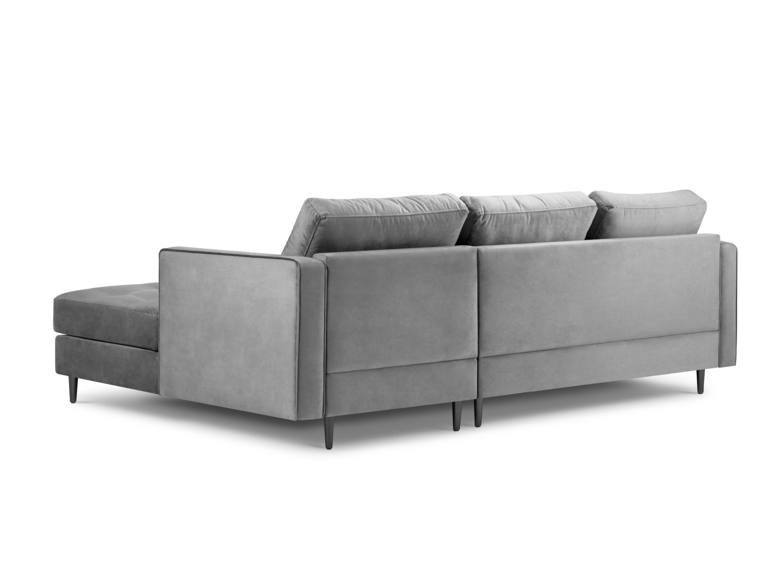 Modernes 4-Sitzer Ecksofa Aspen in stilvollem Grau, perfekt für entspannte Abende und stilvolle Einrichtungsideen von Cosmopolitan Design.
