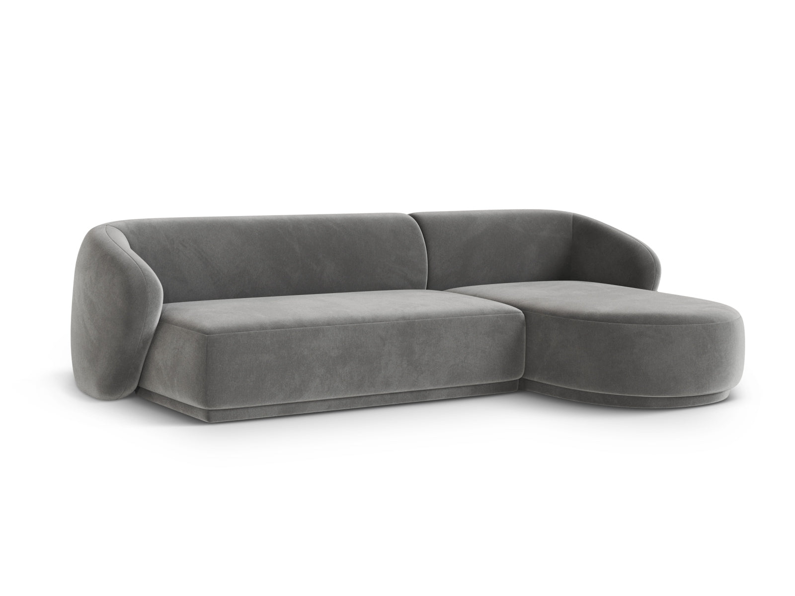 Modernes 4-Sitzer Ecksofa Gomera in stilvollem Grau, ideal für gemütliche Wohnzimmer, präsentiert von Cosmopolitan Design.