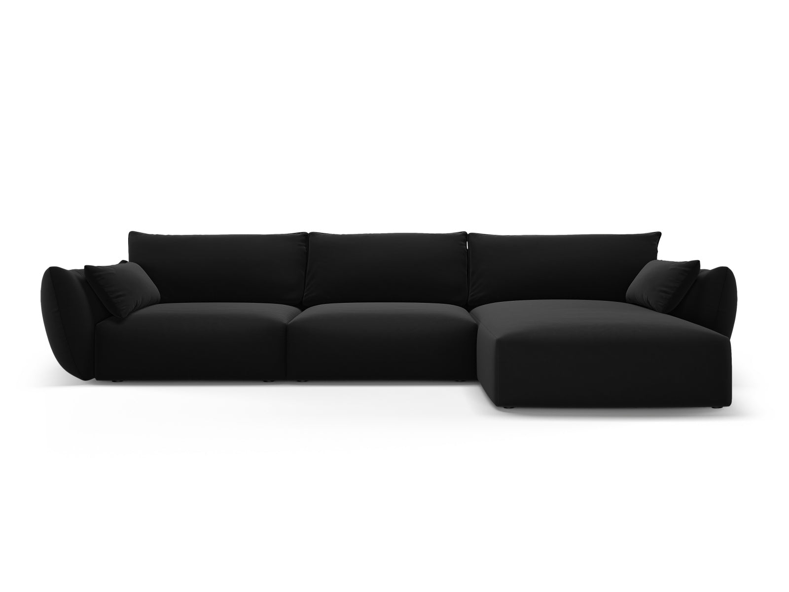 4-Sitzer Ecksofa rechts Matera in Black-Salvador präsentiert im Onlineshop von KAQTU Design AG. Ecksofa rechts ist von Cosmopolitan Design