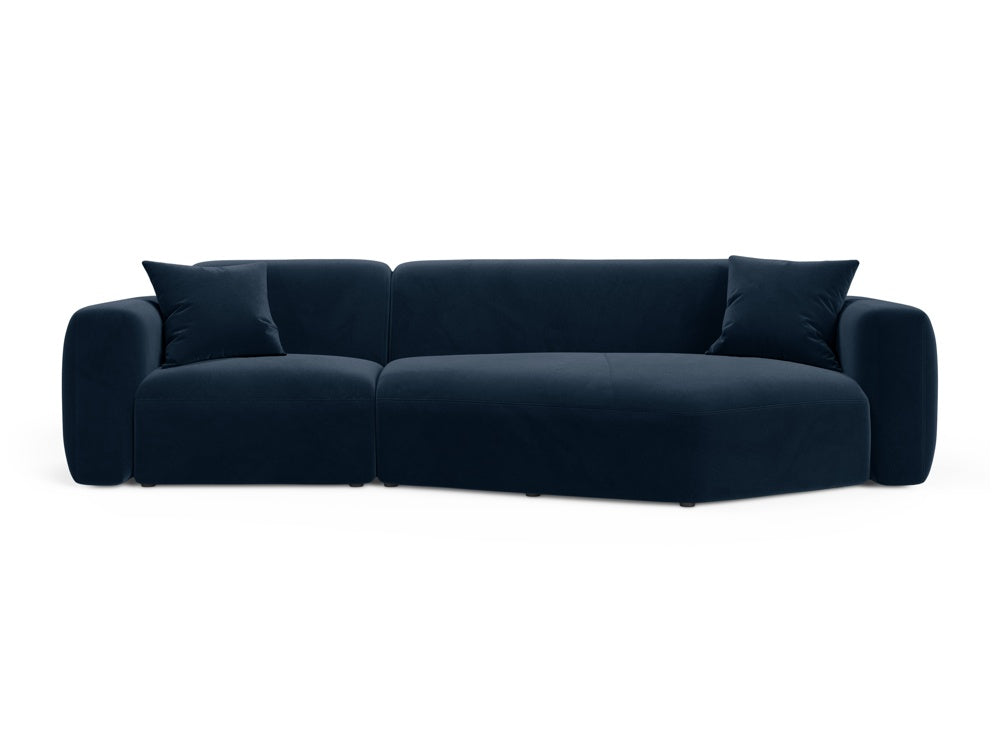 Strino Velour Modular Ecksofa rechts 3 Sitzer in Royal Blue-Salvador präsentiert im Onlineshop von KAQTU Design AG. L-Sofa rechts ist von Cosmopolitan Design