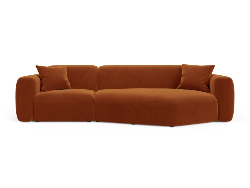 Strino Velour Modular Ecksofa rechts 3 Sitzer in Terracotta präsentiert im Onlineshop von KAQTU Design AG. Ecksofa rechts ist von Cosmopolitan Design
