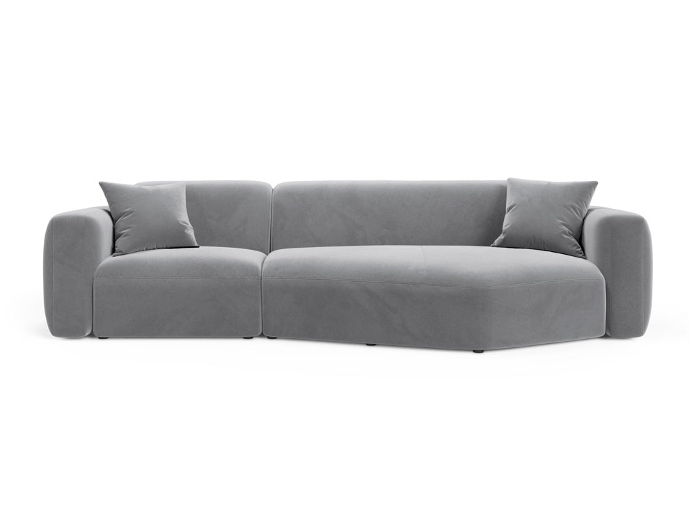 Strino Velour Modular Ecksofa rechts 3 Sitzer in Grey-Salvador präsentiert im Onlineshop von KAQTU Design AG. L-Sofa rechts ist von Cosmopolitan Design
