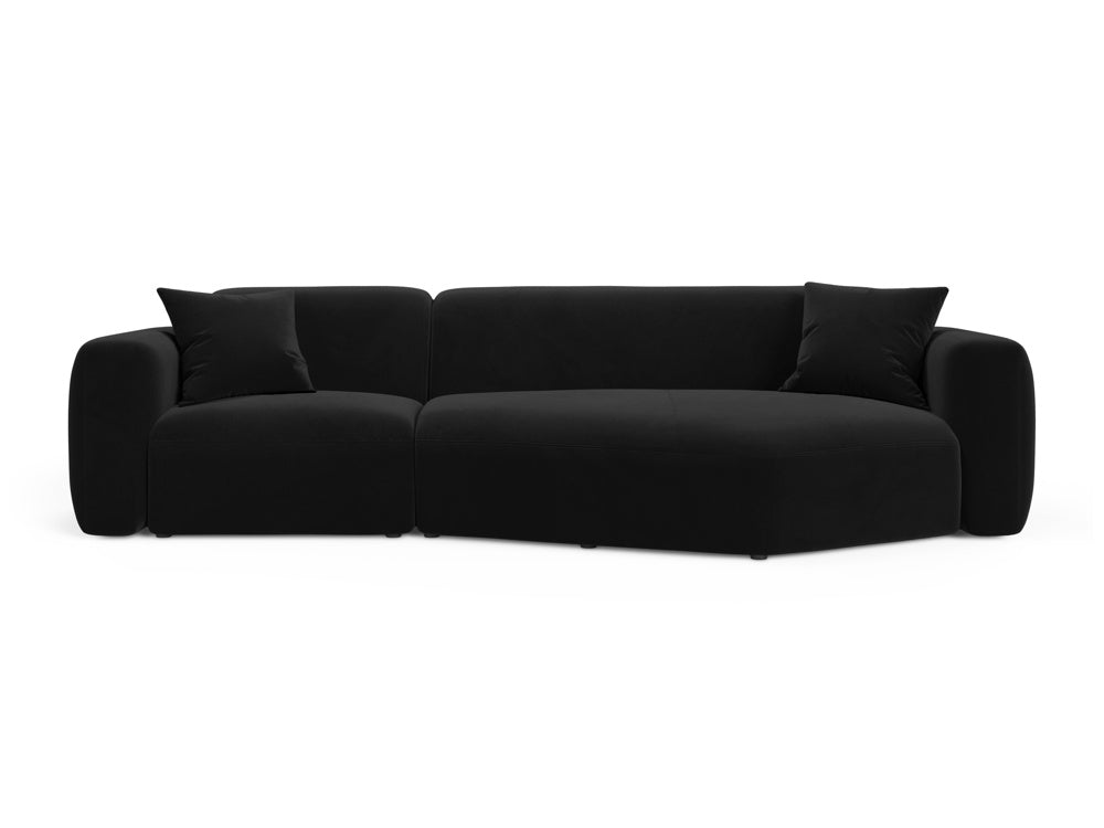 Strino Velour Modular Ecksofa rechts 3 Sitzer in Black präsentiert im Onlineshop von KAQTU Design AG. Ecksofa rechts ist von Cosmopolitan Design