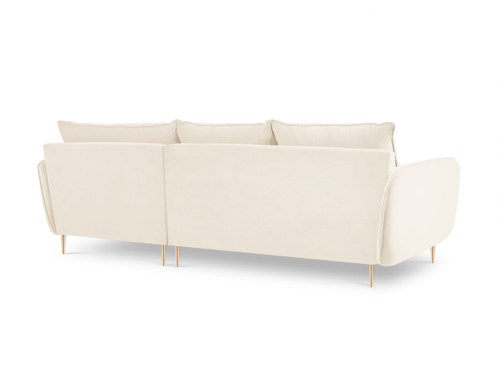 Vienna Velour Ecksofa rechts 5 Sitzer 170cm in Light Beige/Gold-Bluvel präsentiert im Onlineshop von KAQTU Design AG. Ecksofa rechts ist von Cosmopolitan Design