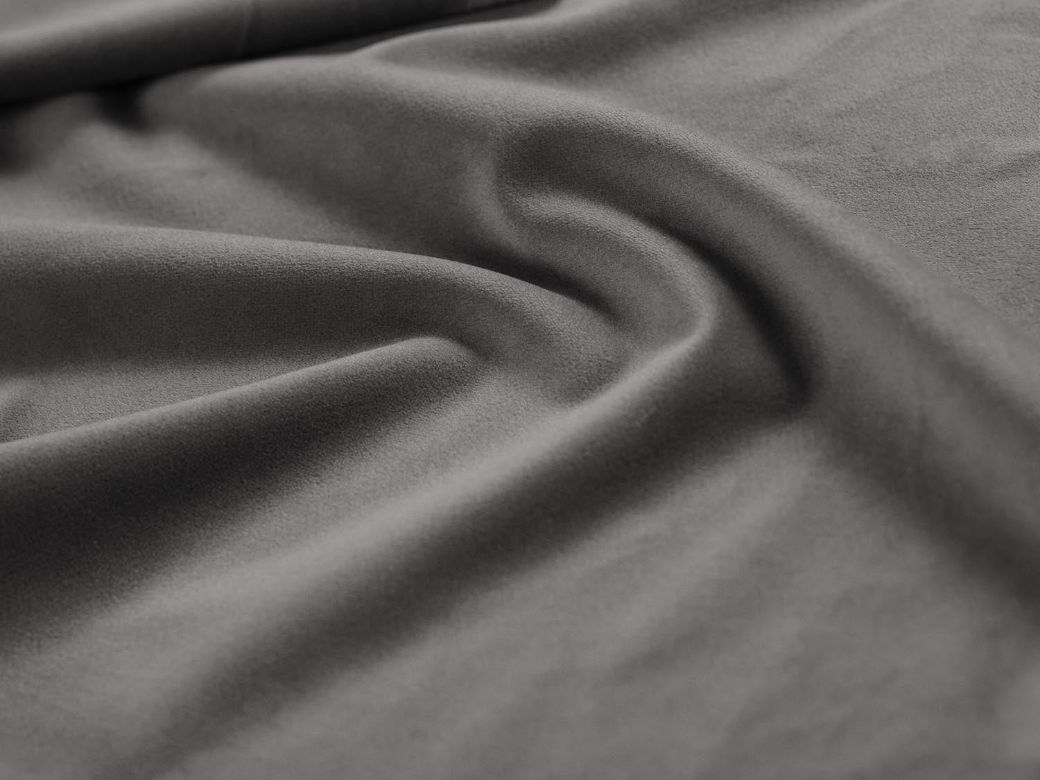 Modernes, hellgraues Velours-Ecksofa Vienna mit 5 Sitzen und goldenen Details, perfekt für gemütliche Zusammenkünfte und stilvolle Einrichtung.
