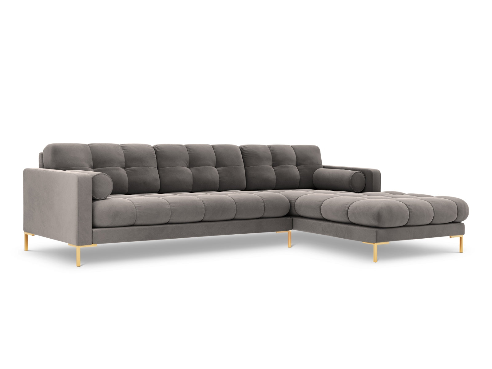 Elegantes 5-Sitzer Ecksofa rechts Bali in modernem Grau, perfekt für stilvolle Wohnräume und entspannte Stunden mit Freunden.