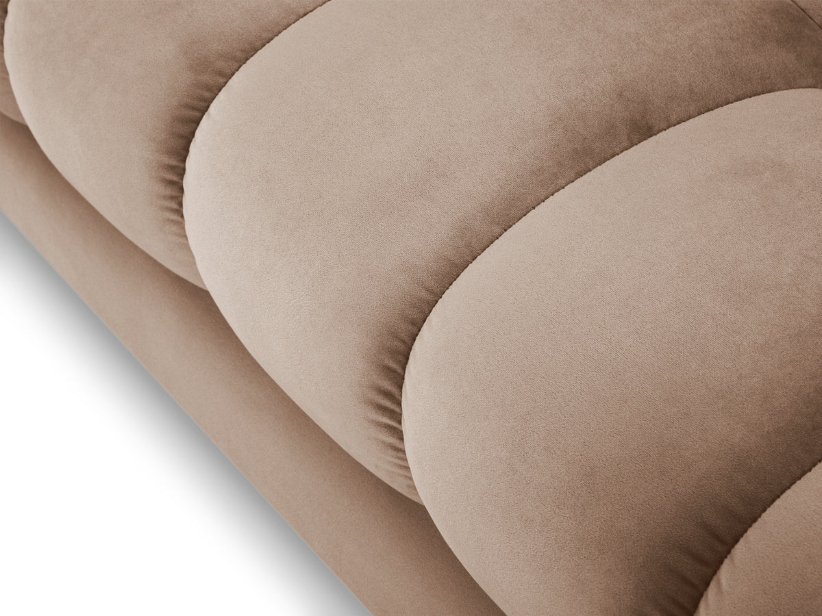 Ecksofa rechts Bali von Cosmopolitan Design mit Récamière, Stoffbezug und Metallbeinen