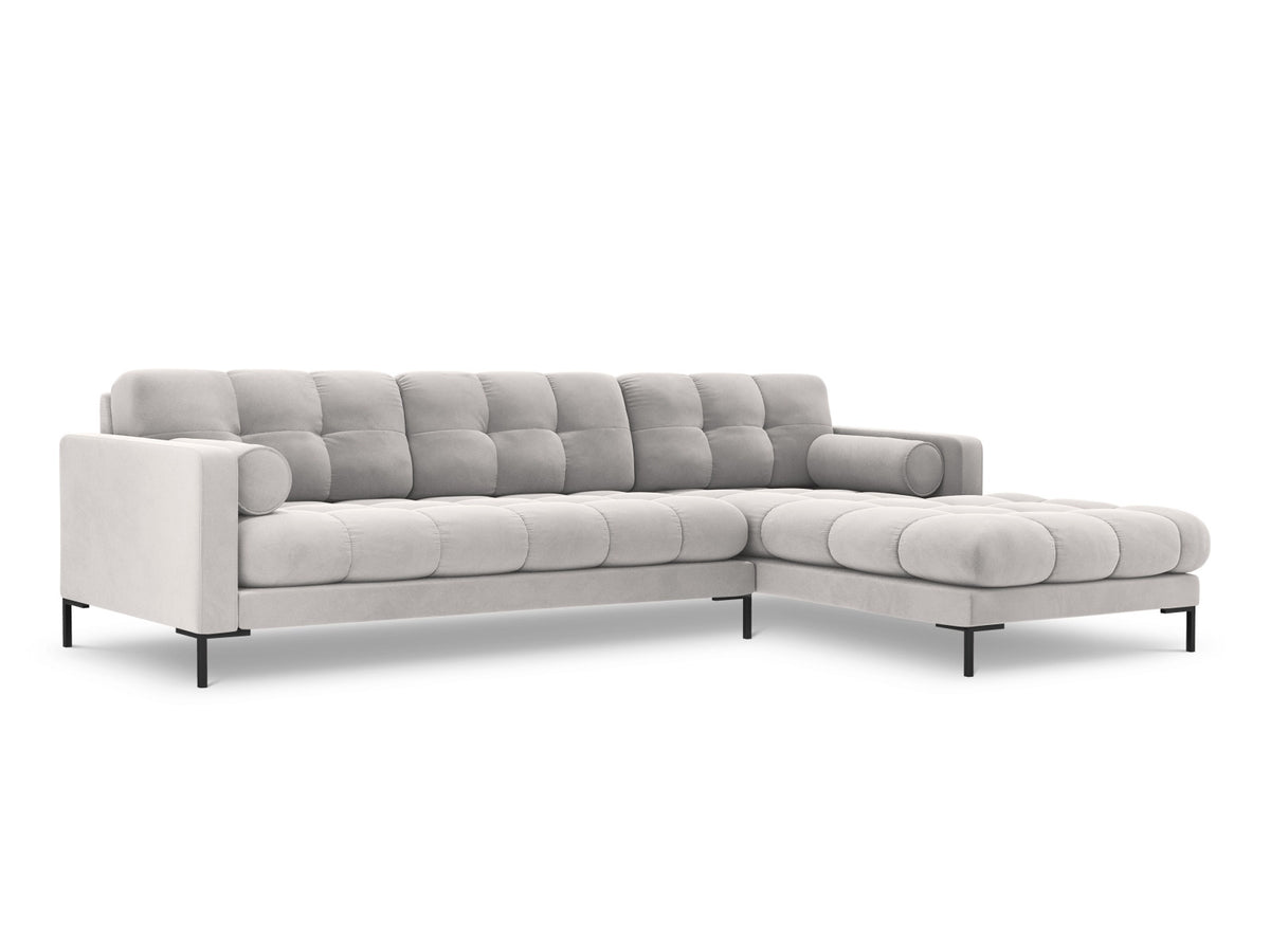Ecksofa rechts Bali von Cosmopolitan Design mit Récamière, Stoffbezug und Metallbeinen