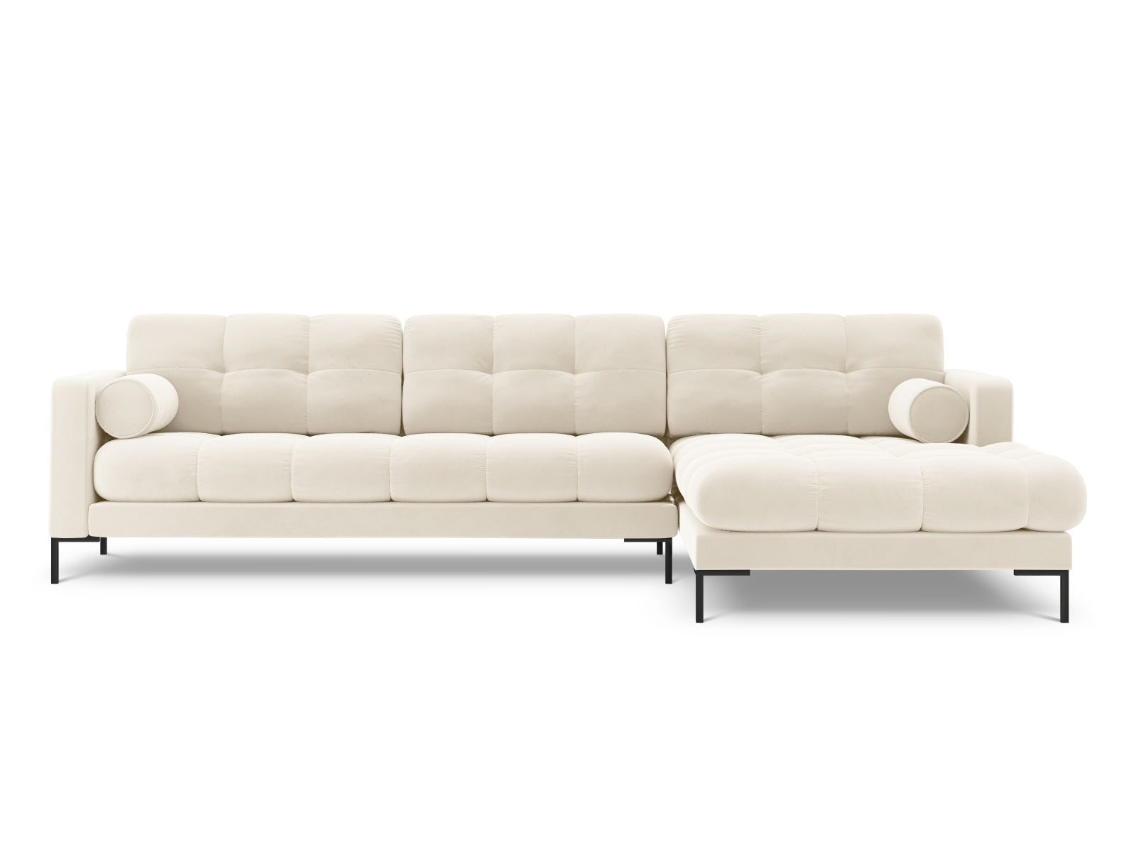 Elegantes 5-Sitzer Ecksofa rechts Bali in sanftem Beige, ideal für stilvolle Wohnräume, präsentiert von Cosmopolitan Design.
