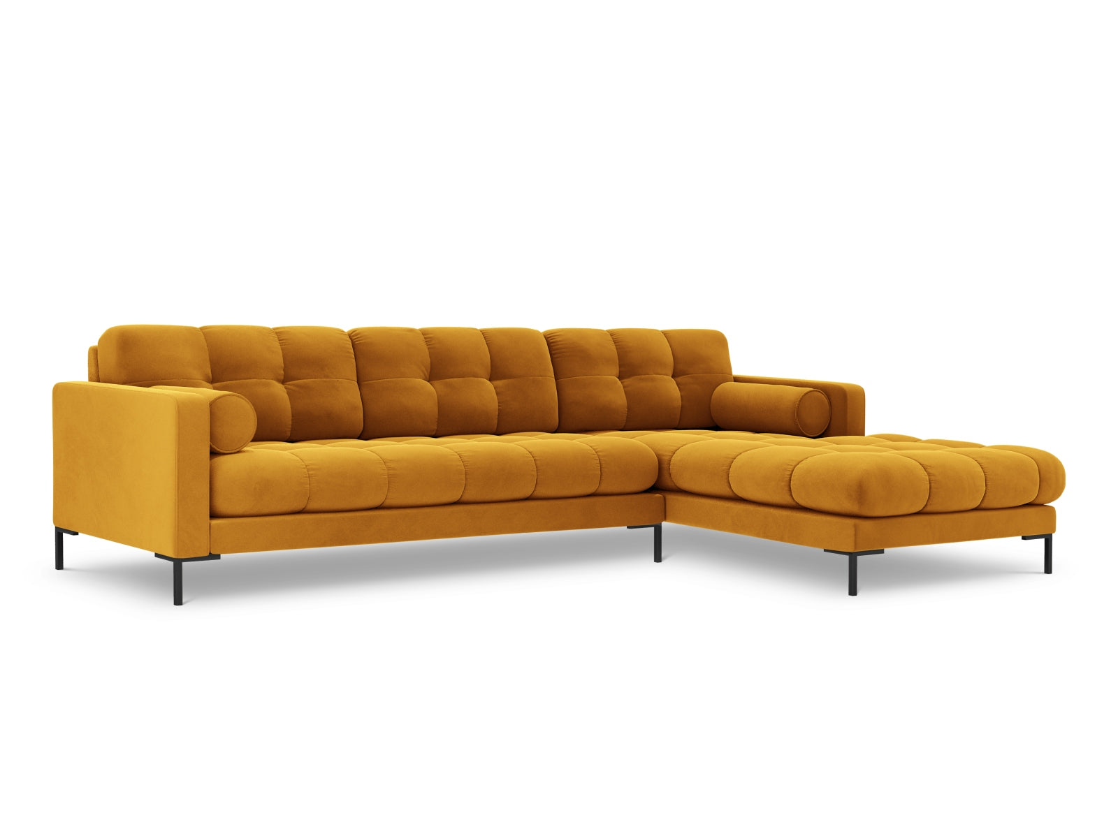 5-Sitzer Ecksofa rechts Bali in Yellow-Bluvel präsentiert im Onlineshop von KAQTU Design AG. Ecksofa rechts ist von Cosmopolitan Design