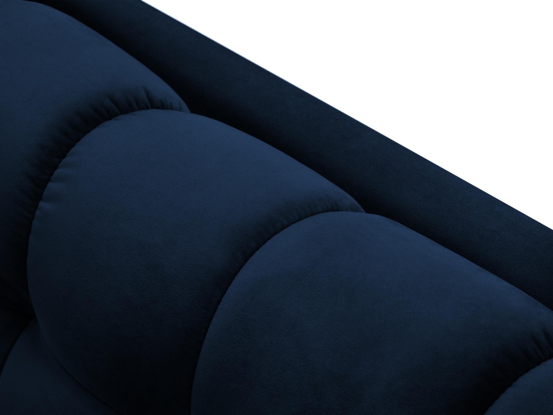 Elegantes 5-Sitzer Ecksofa rechts Bali in Royal Blue-Bluvel, ideal für entspannte Stunden und geschmackvolle Wohnräume.