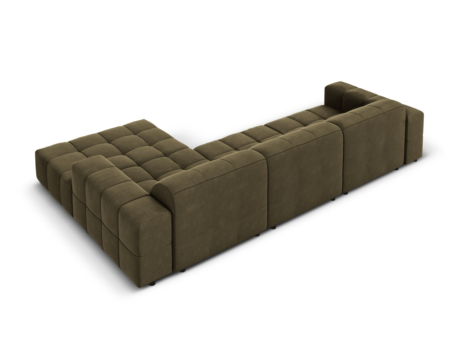 Elegantes Chicago Velour Ecksofa in Green-Bluvel, 4-Sitzer, 166cm, ideal für stilvolle Wohnräume und entspannte Abende.