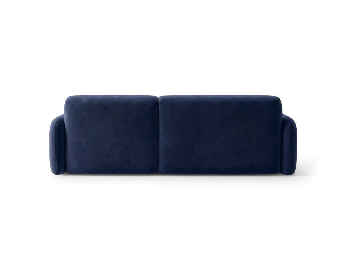 Ecksofa rechts Malmo in Beige mit Bluvel-Bezug, Récamiere rechts und schwarzen Beinen