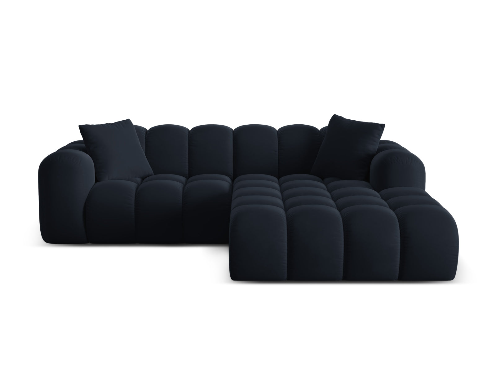 3-Sitzer Ecksofa rechts Treno in Dark Blue-Bluvel präsentiert im Onlineshop von KAQTU Design AG. Ecksofa rechts ist von Cosmopolitan Design