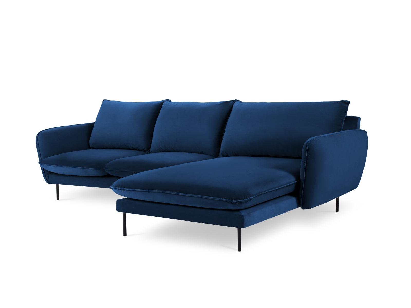 Modernes Ecksofa in Royal Blue mit 5 Sitzplätzen, perfekt für gemütliche Wohnzimmer. Hochwertige Verarbeitung von Cosmopolitan Design.