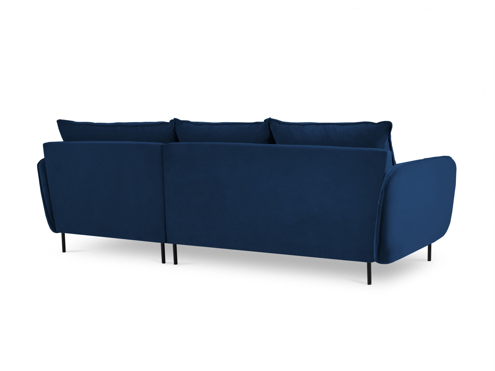 Elegantes, rechteckiges Ecksofa in Royal Blue, 5-Sitzer, ideal für stilvolle Wohnräume. Hochwertige Materialien von Cosmopolitan Design.