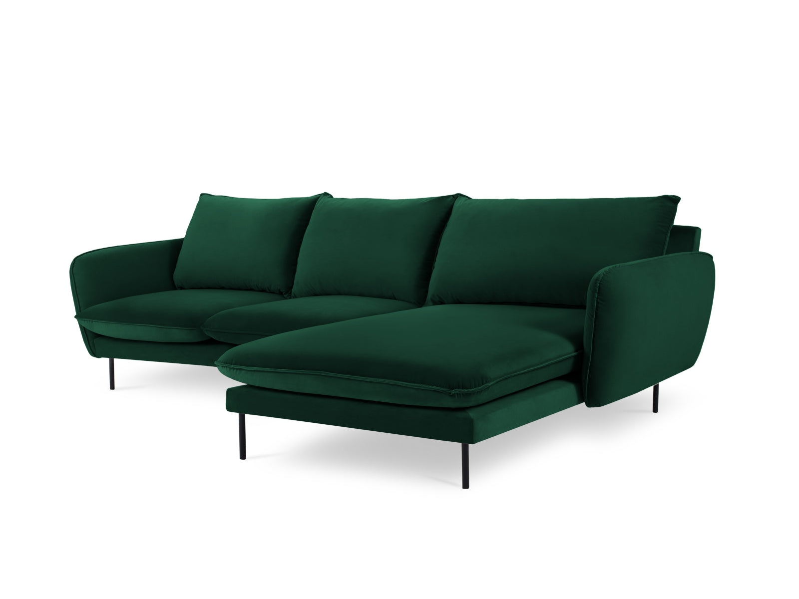 Modernes Ecksofa in edlem Bottle Green, 5-Sitzer, perfekt für gemütliche Wohnzimmer, entworfen von Cosmopolitan Design.