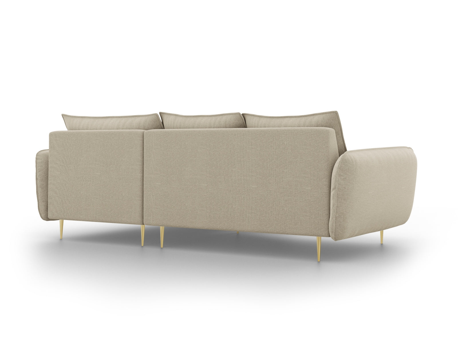 Vienna Ecksofa rechts 5 Sitzer 170cm in Beige/Gold-Positano präsentiert im Onlineshop von KAQTU Design AG. L-Sofa rechts ist von Cosmopolitan Design