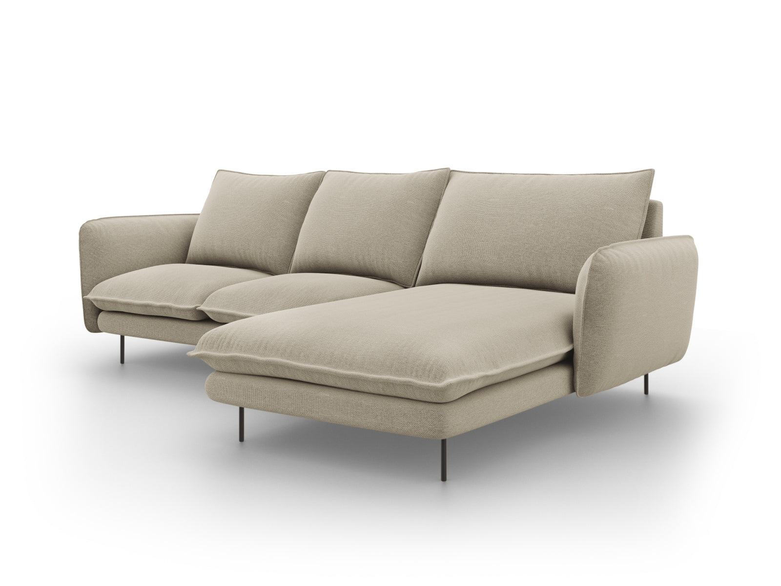 Erleben Sie das Vienna Ecksofa rechts 5 Sitzer 170cm von Cosmopolitan Design – ein modernes Möbelstück, das Stil und Funktionalität vereint.