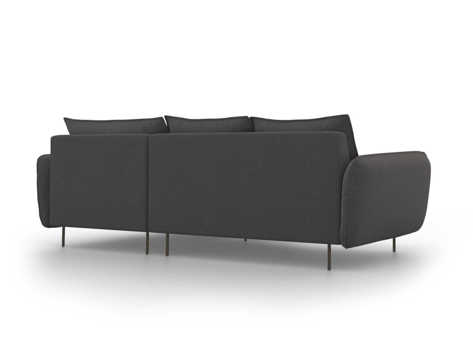 Elegantes Ecksofa "Vienna" in Dunkelgrau/Schwarz, 5-Sitzer mit 170 cm, perfekt für stilvolle Wohnräume und entspannte Abende.