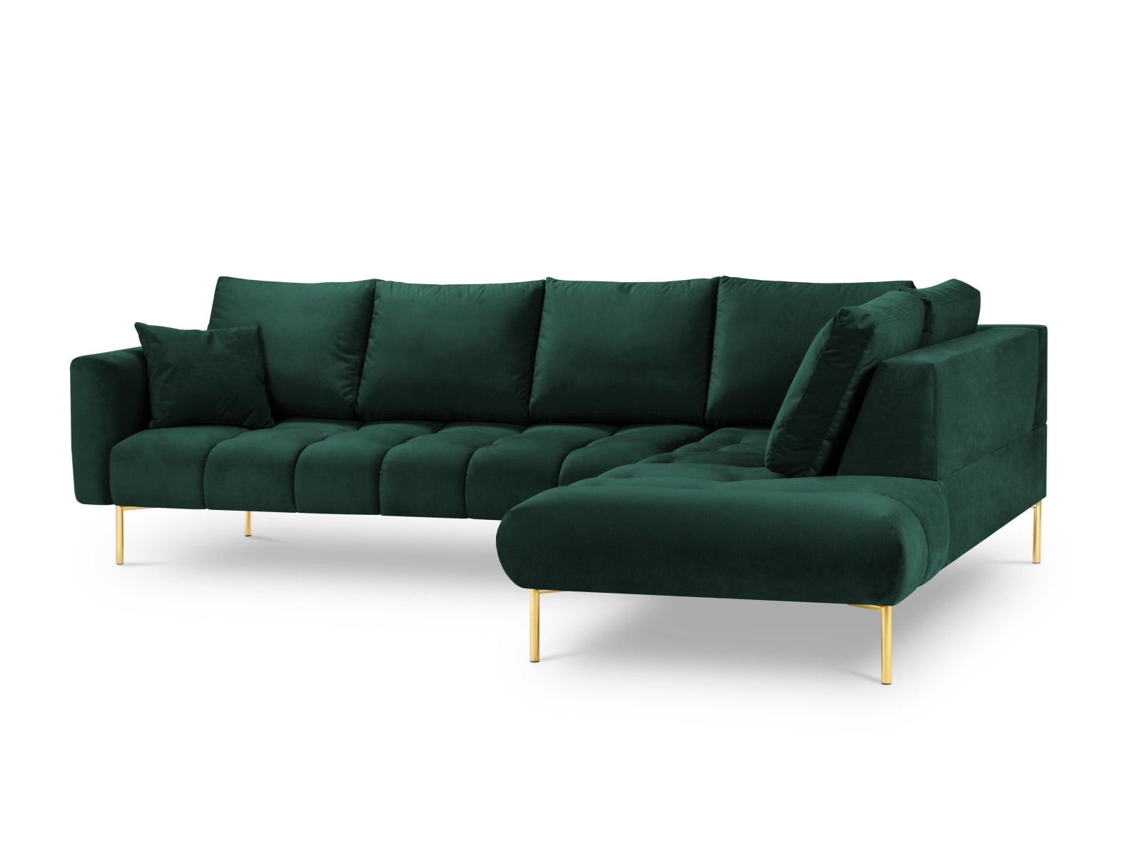 Entdecken Sie das elegante Hastings Velour Ecksofa rechts 5 Sitzer von Cosmopolitan Design – perfekt für Ihr modernes Zuhause und höchsten Sitzkomfort.