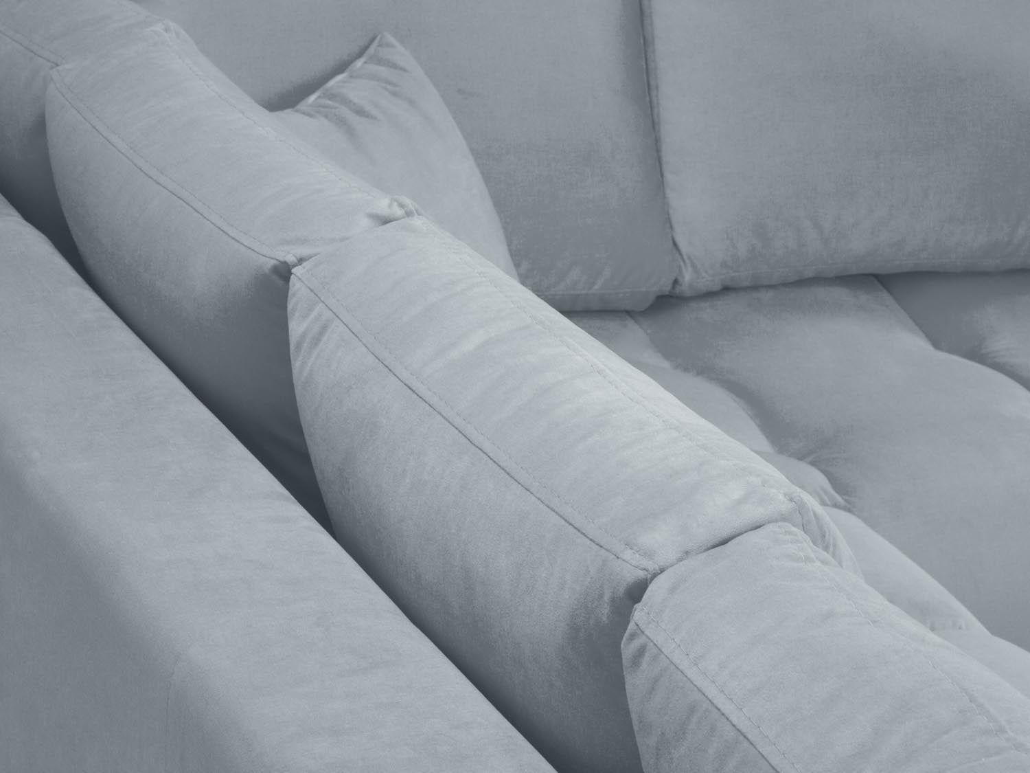 Erleben Sie das stilvolle Hastings Velour Ecksofa rechts 5 Sitzer von Cosmopolitan Design – ideal für Ihr modernes Wohnzimmer und ultimativen Komfort.