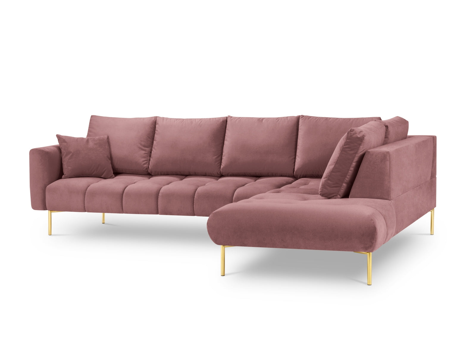 Erleben Sie das stilvolle Hastings Velour Ecksofa rechts 5 Sitzer von Cosmopolitan Design – ideal für Ihr modernes Wohnzimmer und ultimativen Komfort.