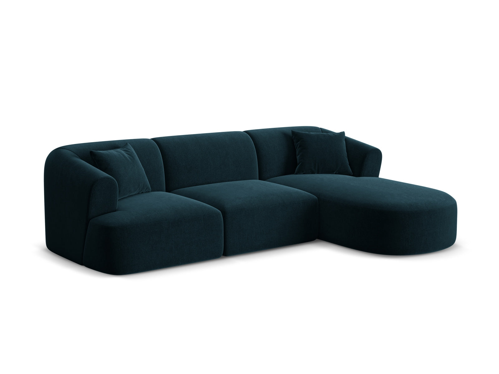 Elegantes 4-Sitzer Ecksofa Campi in tiefem Petrol, ideal für stilvolle Wohnräume. Modular und bequem, perfekt für gesellige Abende.