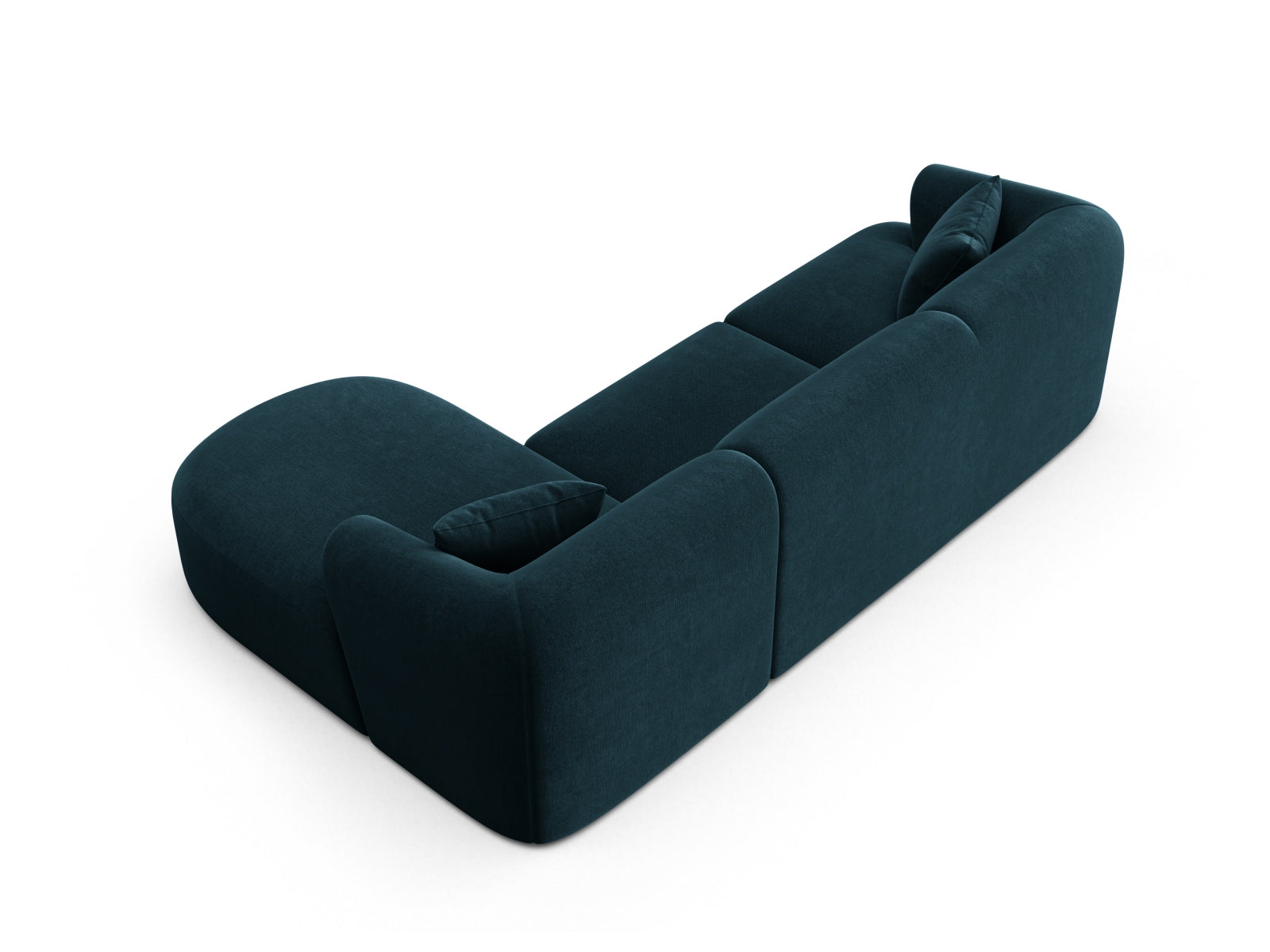 Modulares 4-Sitzer Ecksofa Campi in ansprechendem Petrol, ideal für entspannte Abende und gesellige Zusammenkünfte im modernen Wohnraum.