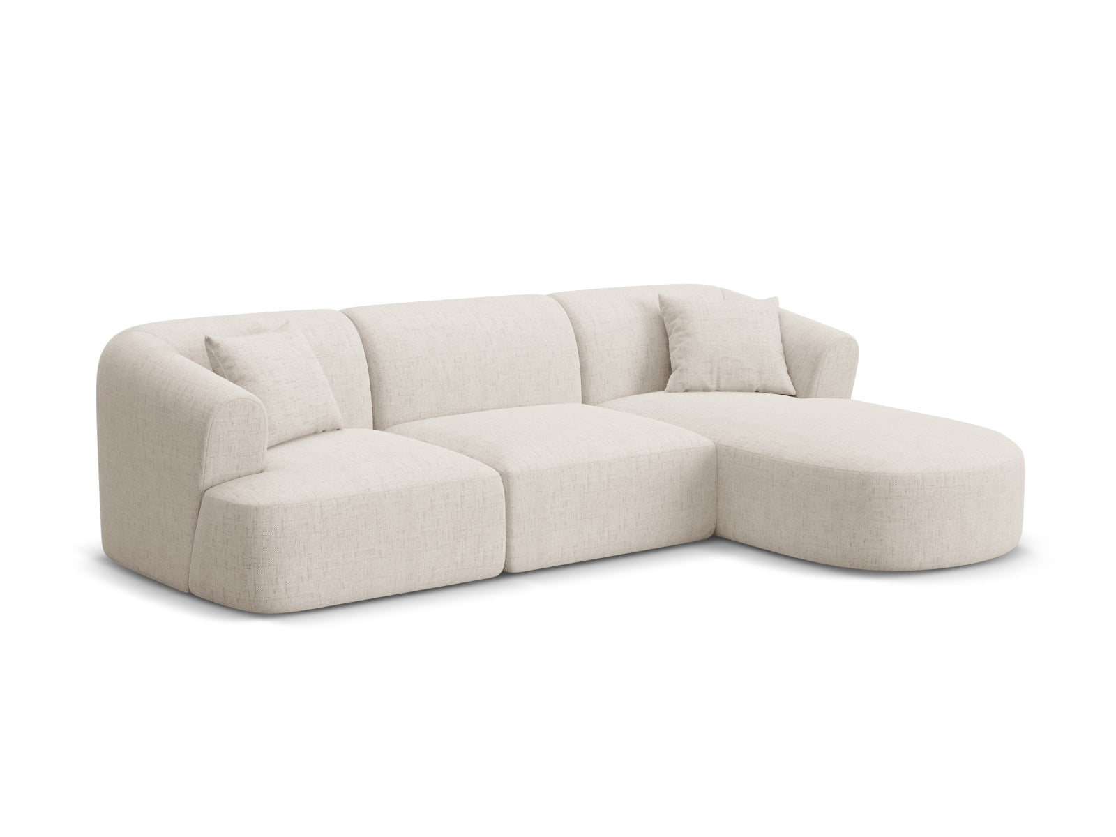 Elegantes 4-Sitzer Ecksofa Campi in sanftem Light Beige, ideal für stilvolle Wohnräume, präsentiert von Cosmopolitan Design.