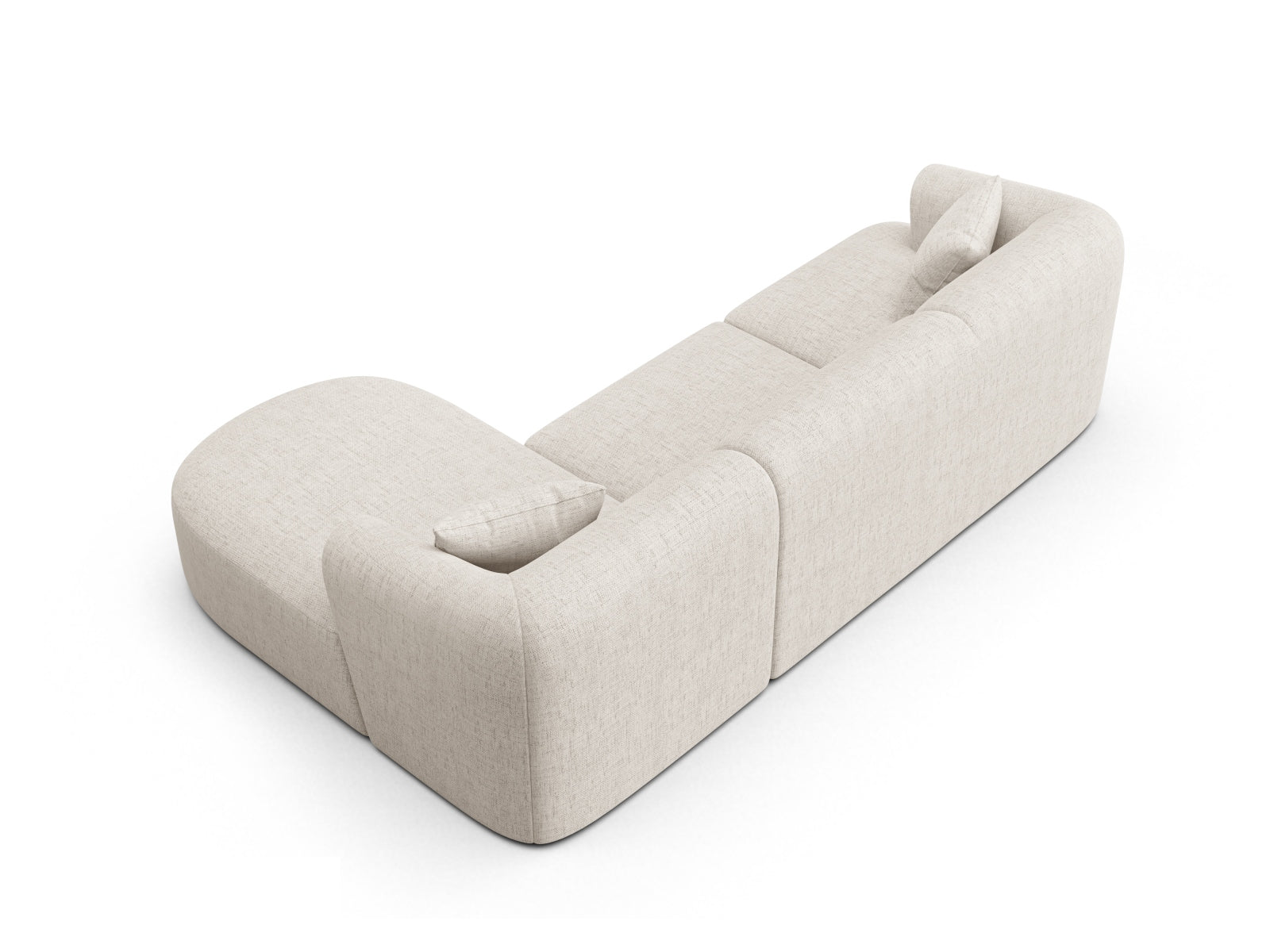 Modernes 4-Sitzer Ecksofa Campi in warmen Beige- und Grautönen, perfekt für gemütliche Stunden und stilvolle Einrichtung von Cosmopolitan Design.