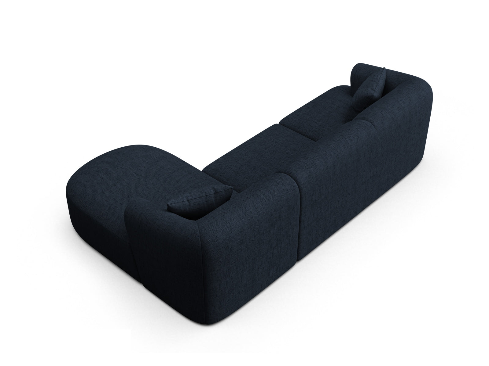 Modernes 4-Sitzer Ecksofa Campi in Royal Blue-Moly, perfekt für gemütliche Abende und stilvolle Einrichtungsideen von Cosmopolitan Design.