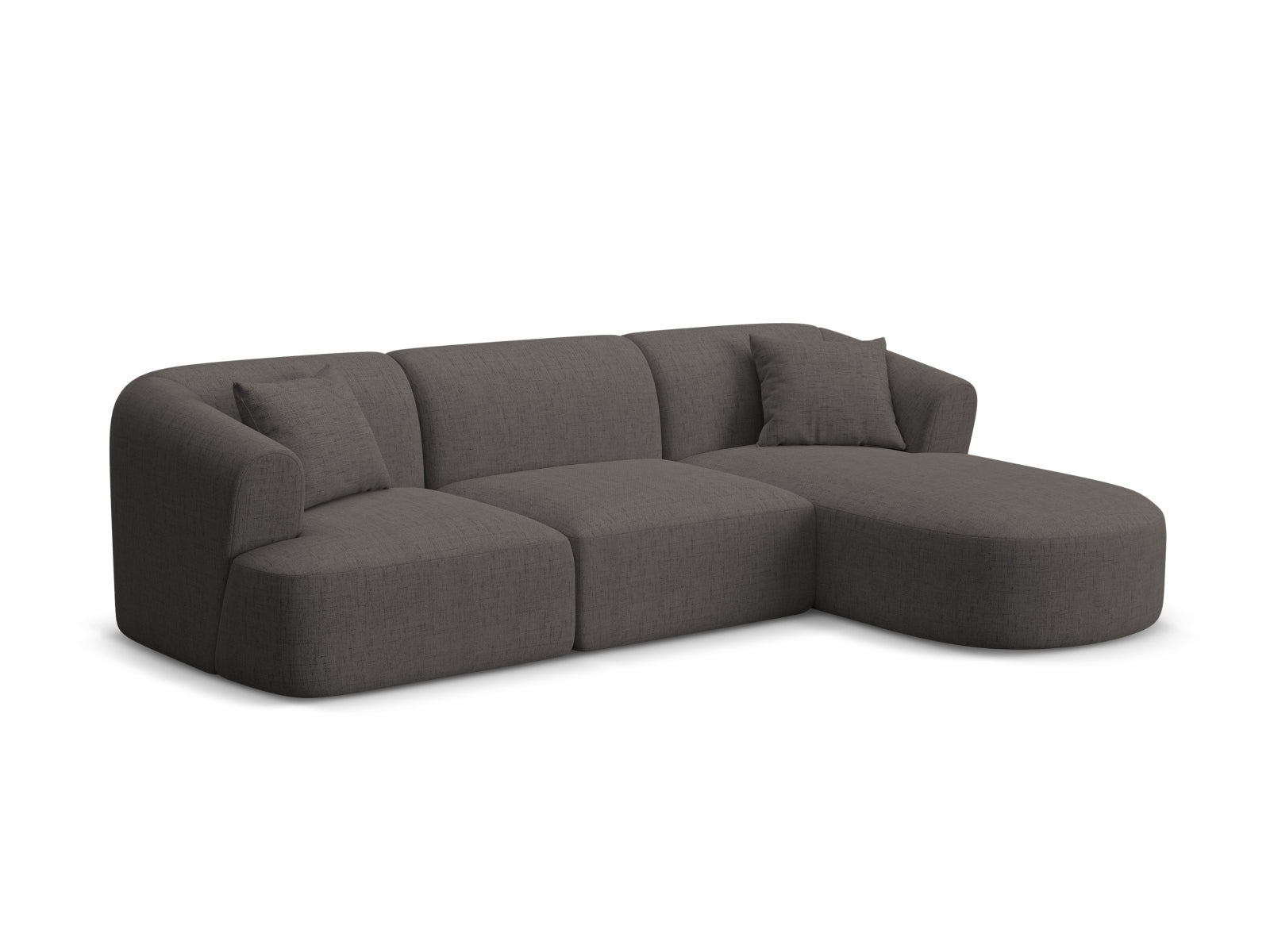 Elegantes 4-Sitzer Ecksofa Campi in stilvollem Grau, ideal für moderne Wohnräume, erhältlich bei KAQTU Design AG.