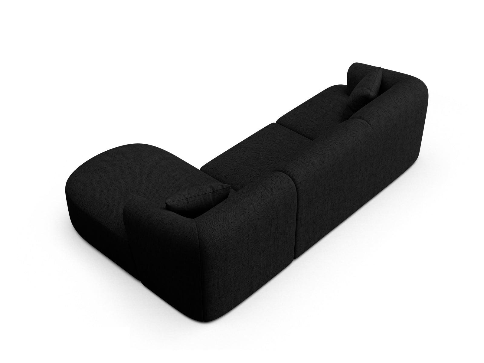 Modernes 4-Sitzer Ecksofa Campi in edlem Schwarz, perfekt für gemütliche Wohnzimmer. Hochwertige Verarbeitung von Cosmopolitan Design.