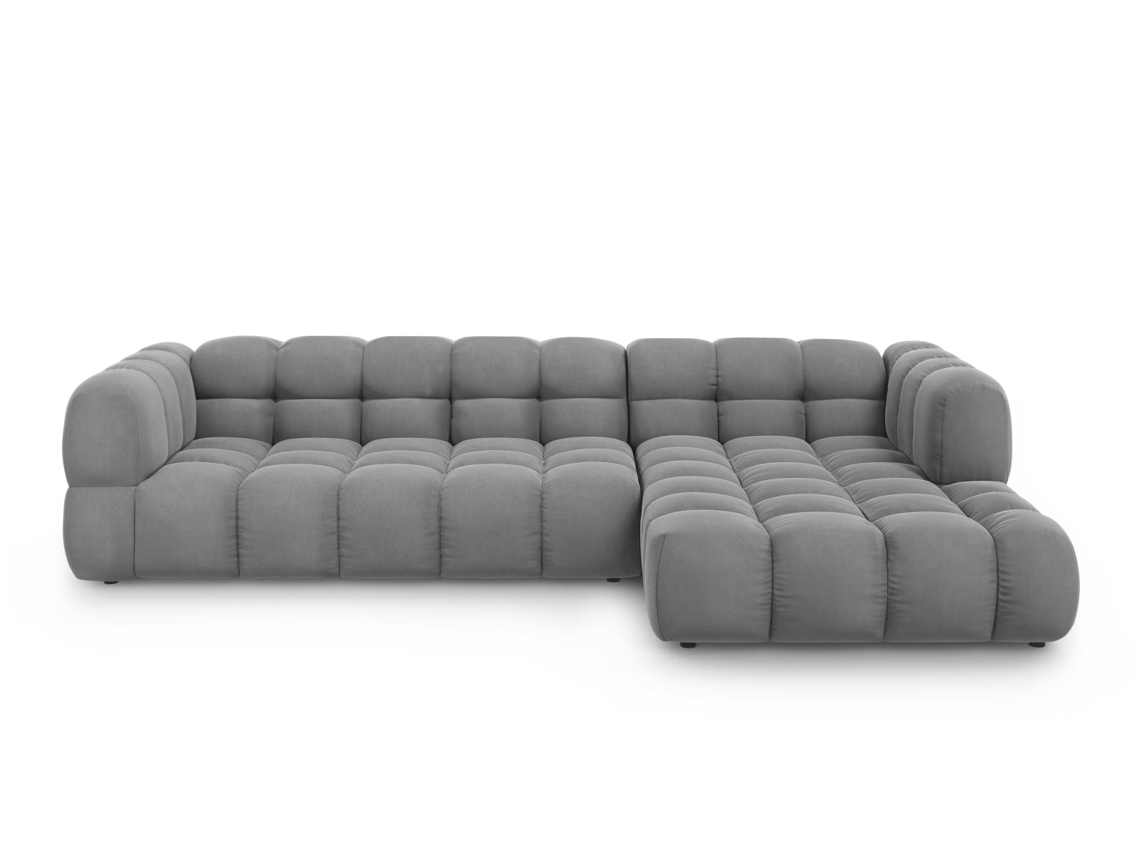 Sky Velour modulares Ecksofa rechts 4 Sitzer 162cm in Light Grey präsentiert im Onlineshop von KAQTU Design AG. Ecksofa rechts ist von Cosmopolitan Design