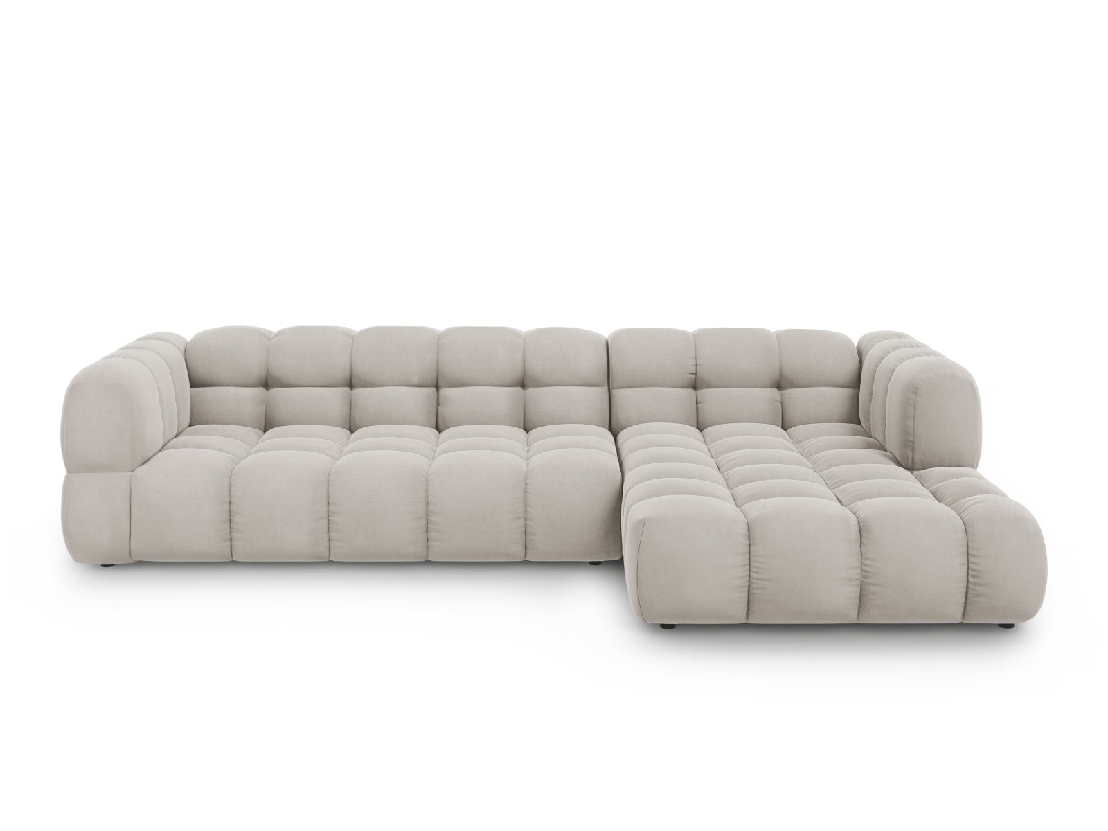 Sky Velour modulares Ecksofa rechts 4 Sitzer 162cm in Light Beige präsentiert im Onlineshop von KAQTU Design AG. Ecksofa rechts ist von Cosmopolitan Design