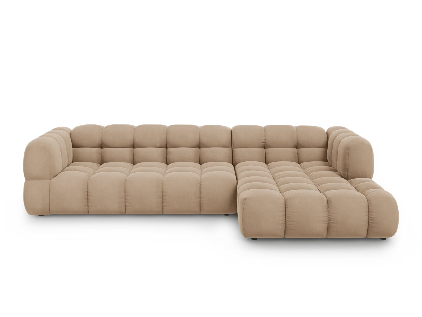 Sky Velour modulares Ecksofa rechts 4 Sitzer 162cm in Sand-Casino präsentiert im Onlineshop von KAQTU Design AG. L-Sofa rechts ist von Cosmopolitan Design