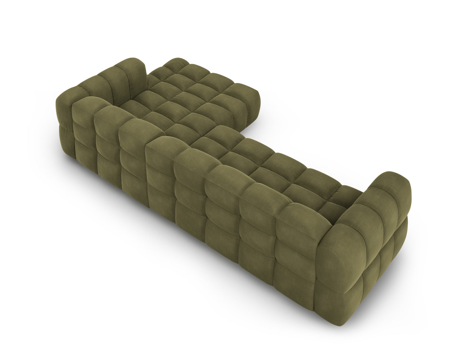 Entdecken Sie das Sky Velour Ecksofa rechts für 4 Personen (162 cm) – stilvolles, modulares Design, das Komfort und Eleganz in Ihr Wohnzimmer bringt.