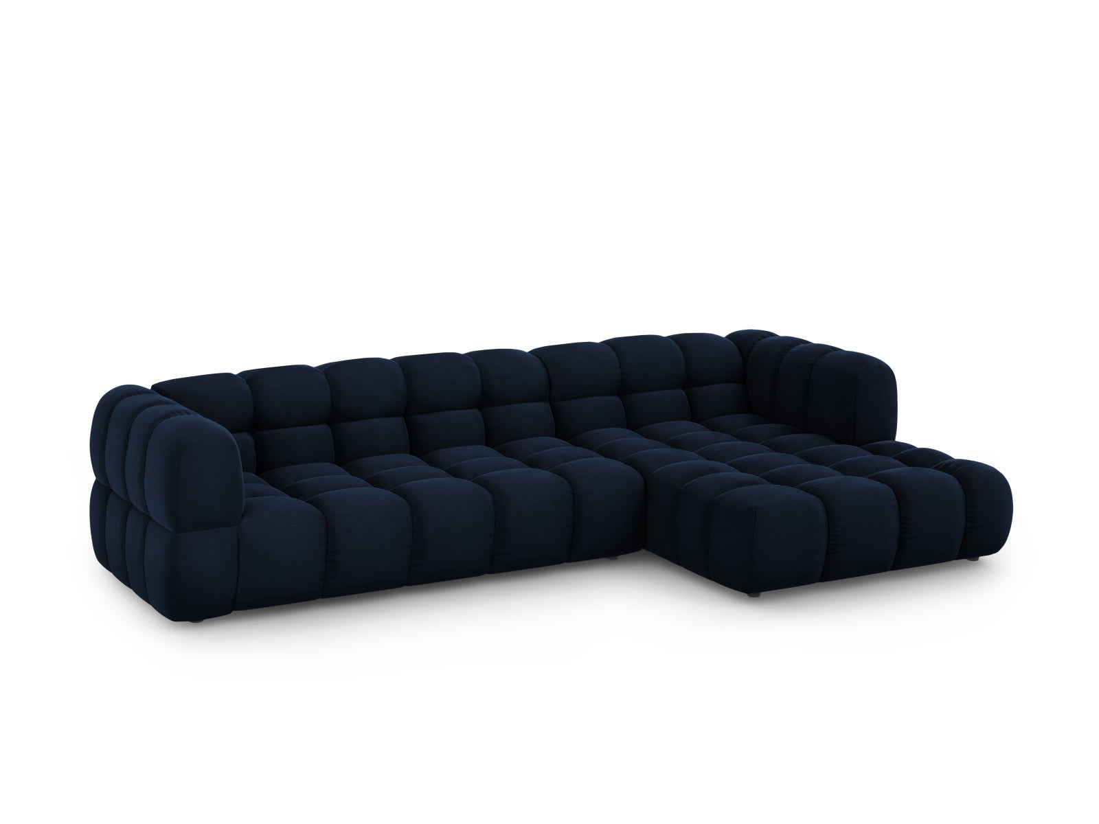 Entdecken Sie das stilvolle Sky Velour Ecksofa rechts 4 Sitzer in 162 cm, ideal für modernes Wohnen. Luxuriöser Velours und modulares Design für individuellen Komfort.